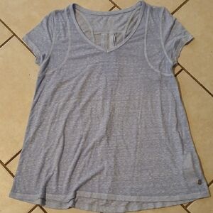 CALVIN KLEIN Womens Size S Blue Burnout Sport Vneck Tee